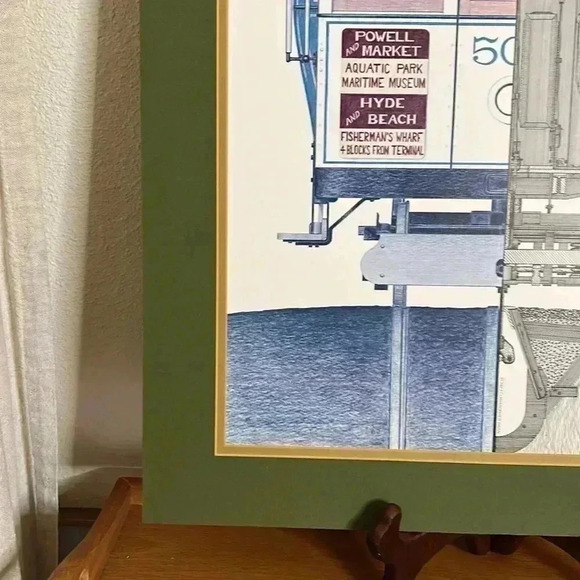 Cable Car San Francisco Christopher Swan 1973 vintage 19 X 29 matted Powell Hyde - Picture 5 of 11